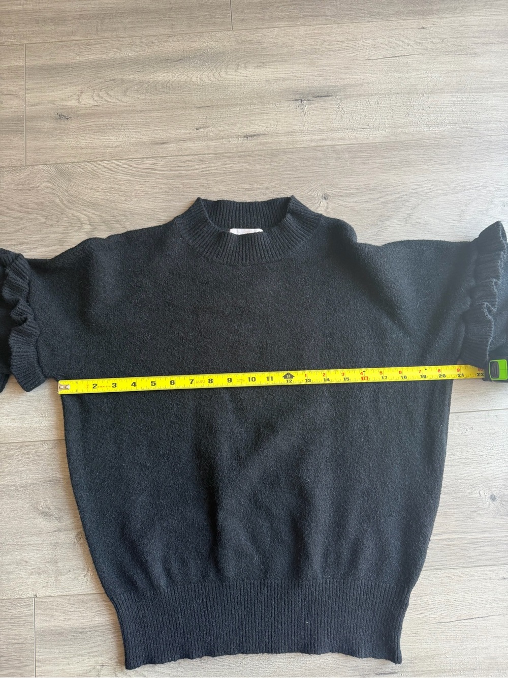 Line + Dot Beau Ruffle Sleeve Sweater - black - size small - Picture 4 of 5